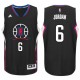 DeAndre Jordan 6 noir Swingman maillot Los Angeles Clippers 2015-16 nouvelle saison Logo masculine noir maillots