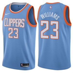 Hommes 2017-18 saison Lou Williams Los Angeles Clippers &23 City Édition Bleu Swinger maillots
